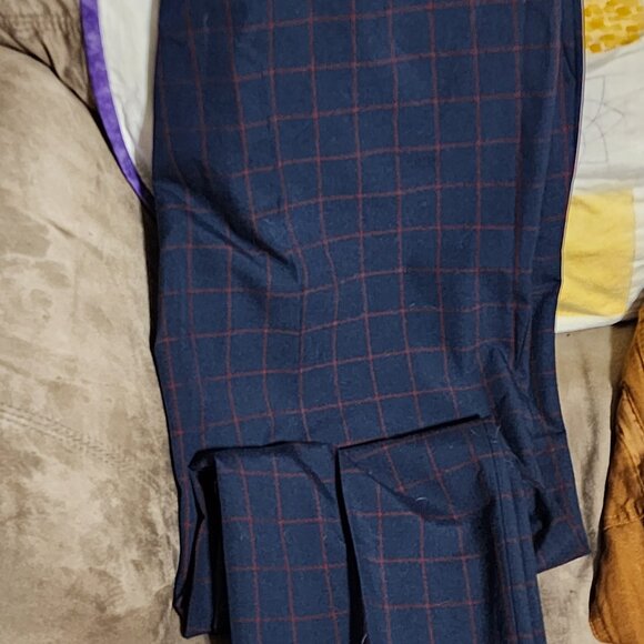 Men's asos blue and red windowpane suit pants, size 38 x 32 - Picture 7 of 8